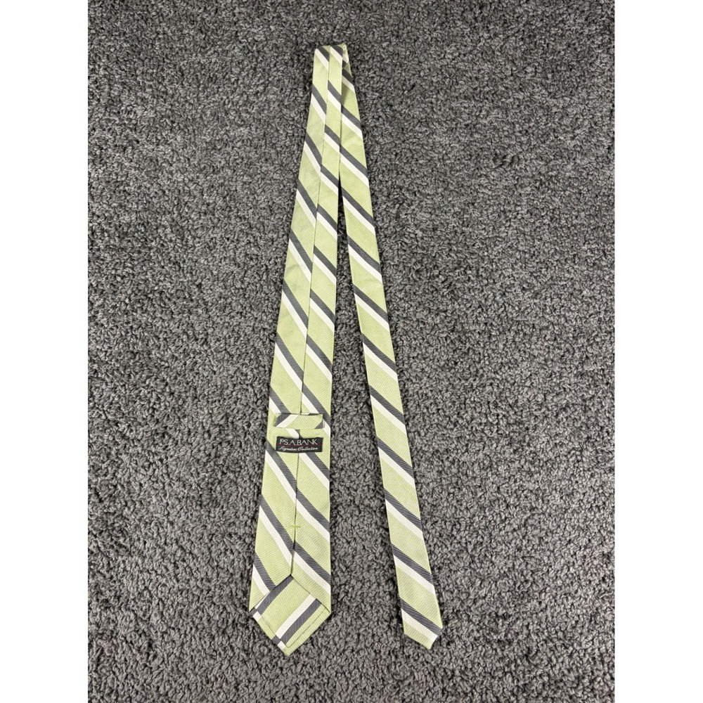 Jos. A. Bank Signature Collection Silk Tie Green White Gray Striped Mens Tie
